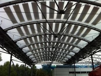 Installation à Munich, coussins ETFE et panneaux Flexcell